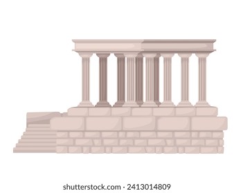 Ancient greek temple with columns vector illustration isolated on white background