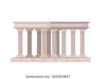 Ancient greek temple with columns vector illustration isolated on white background