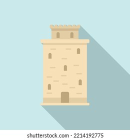 Vector plano del icono de la torre griega antigua. Templo del Pilar. Edificio de Grecia