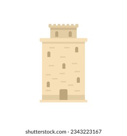 Ancient greek tower icon flat vector. Pillar temple. Greece building isolated