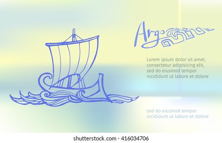 Ancient Greek trireme. Eps-10 vector graphics.