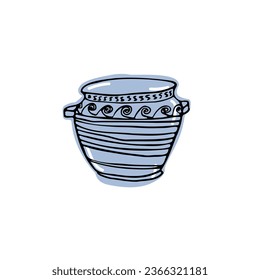 Ancient Greek Vase Doodle trendy illustration