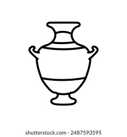 Ancient Greek Vase Outline Icon, Vector illustration