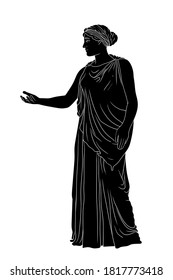 Ancient Greek Young Woman Tunic Cape Stock Vector (Royalty Free ...