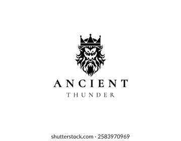 Ancient greek zeus logo design. Vintage zeus logo vector illustration