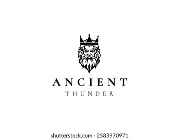 Ancient greek zeus logo design. Vintage zeus logo vector illustration