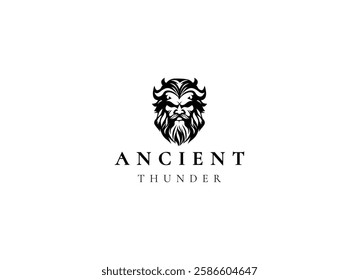 Ancient greek zeus logo design. Vintage zeus logo vector illustration