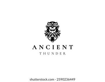 Ancient greek zeus logo design. Vintage zeus logo vector illustration