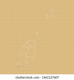 Ancient Grenada map old paper background with space for text. Vector illustration EPS10.