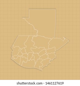 Ancient Guatemala map old paper background with space for text. Vector illustration EPS10.