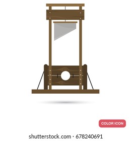 Ancient guillotine color flat icon for web and mobile design