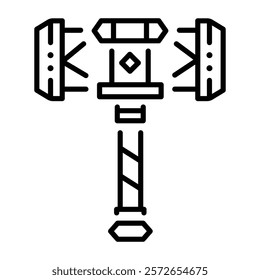 Ancient hammer icon in linear style 