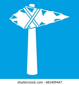 Ancient hammer icon white isolated on blue background vector illustration