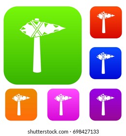 Ancient hammer set icon in different colors isolated vector illustration. Premium collection