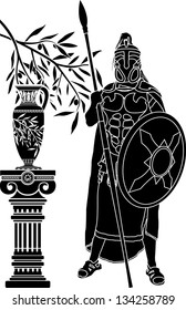ancient hellenic man. stencil. vector illustration