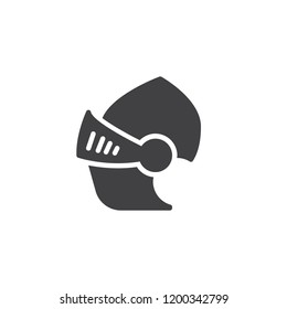 Ancient Helmet vector icon. filled flat sign for mobile concept and web design. Knight helmet medieval simple solid icon. Symbol, logo illustration. Pixel perfect vector graphics