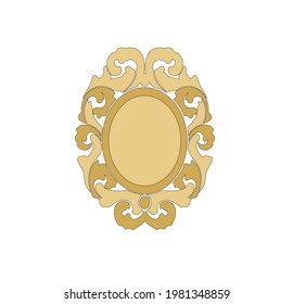 ANCIENT HERALDIC EMBLEM OF GOLD DECORATED IN BAROQUE STYLE DECORATIVE ELEGANCE LUXURY PATTERNS GOLD STOCK ILLUSTRATION