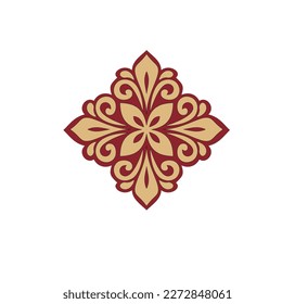 ANCIENT HERALDIC EMBLEM OF GOLD DECORATED IN BAROQUE STYLE DECORATIVE ELEGANCE LUXURY PATTERNS GOLD STOCK ILLUSTRATION