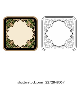 ANCIENT HERALDIC EMBLEM OF GOLD DECORATED IN BAROQUE STYLE DECORATIVE ELEGANCE LUXURY PATTERNS GOLD STOCK ILLUSTRATION