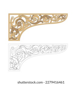 ANCIENT HERALDIC EMBLEM OF GOLD DECORATED IN BAROQUE STYLE DECORATIVE ELEGANCE LUXURY PATTERNS GOLD STOCK ILLUSTRATION