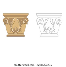 ANCIENT HERALDIC EMBLEM OF GOLD DECORATED IN BAROQUE STYLE DECORATIVE ELEGANCE LUXURY PATTERNS GOLD STOCK ILLUSTRATION