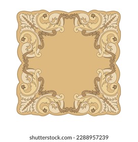 ANCIENT HERALDIC EMBLEM OF GOLD DECORATED IN BAROQUE STYLE DECORATIVE ELEGANCE LUXURY PATTERNS GOLD STOCK ILLUSTRATION