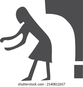 Ancient hieroglyph. Egyptian person symbol. Papyrus sign isolated on white background