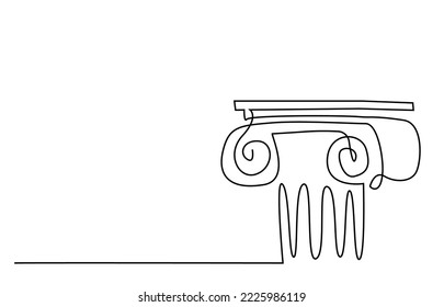 ancient historical roman greek column header drawing one line concept