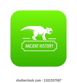 Ancient history icon green vector isolated on white background