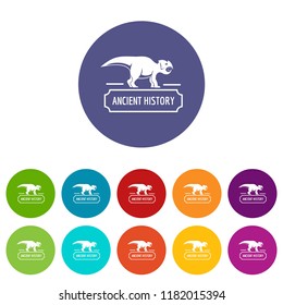 Ancient history icons color set vector for any web design on white background