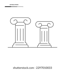 Ancient History Pillar Icon Vector Design.