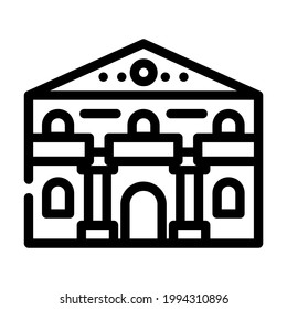 ancient house line icon vector. ancient house sign. isolated contour symbol black illustration