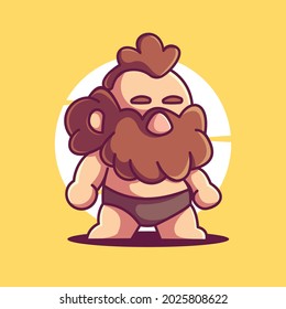 ancient human character mascot illustration vector icon.