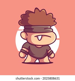 ancient human character mascot illustration vector icon.