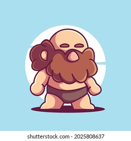 ancient human character mascot illustration vector icon.