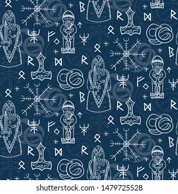 Ancient iceland pattern seamless design illustration
