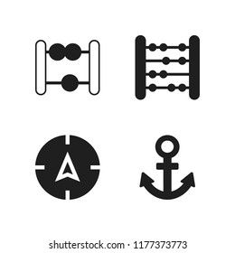 ancient icon. 4 ancient vector icons set. compass, abacus and anchor icon icons for web and design about ancient theme