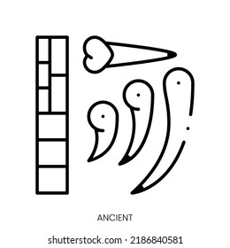 ancient icon. Linear style sign isolated on white background. Vector illustration