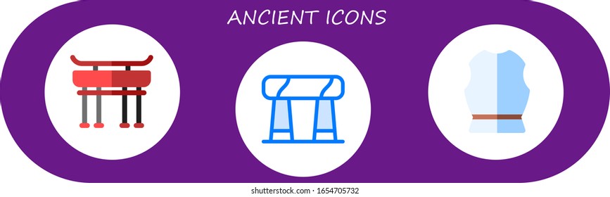 Ancient Icon Set 3 Flat Ancient Stock Vector (Royalty Free) 1654705732 ...