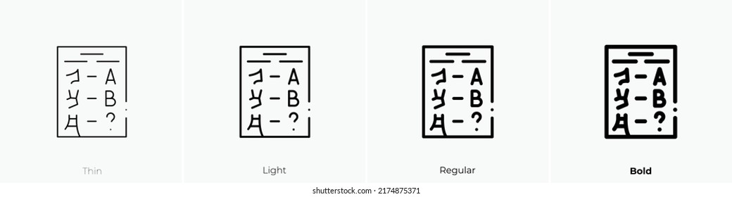 ancient icon. Thin, Light Regular And Bold style design isolated on white background