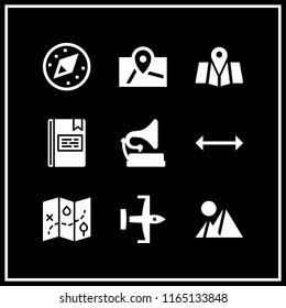 ancient icon. This set with map, scroll, book and maps vector icons for mobile and web