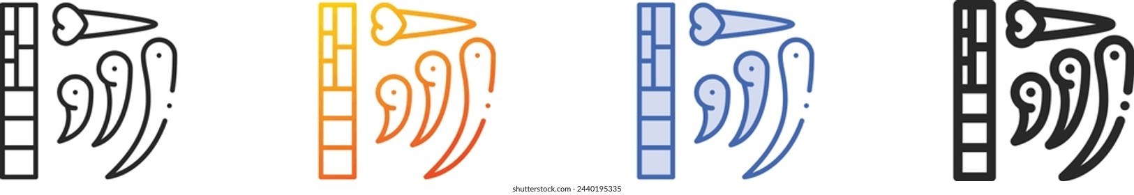 ancient icon.Thin Linear, Gradient, Blue Stroke and bold Style Design Isolated On White Background