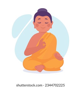 Ancient Indian Hindu Buddha God and Deity Vector Illustration