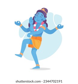 Ancient Indian Hindu Shiva God and Deity Vector Illustration