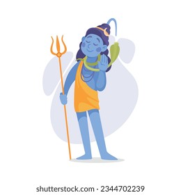 Ancient Indian Hindu Shiva God and Deity Vector Illustration