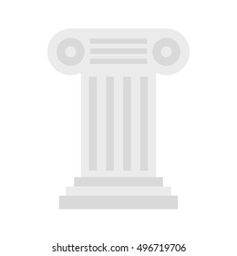 Ancient Ionic pillar icon in flat style on a white background vector illustration