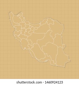 Ancient Iran map old paper background with space for text. Vector illustration EPS10.