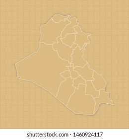 Ancient Iraq map old paper background with space for text. Vector illustration EPS10.