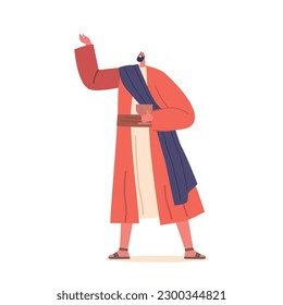 Ancient Israelite Male Character Holds Wine Cup, Symbolizing Celebration And Honor, Culture, Religious Ceremony