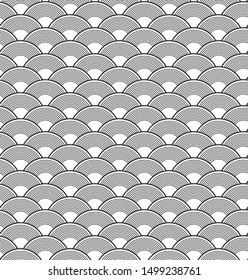 Ancient japanese pattern, Water wave circle style, Fish scale, Seamless pattern background.